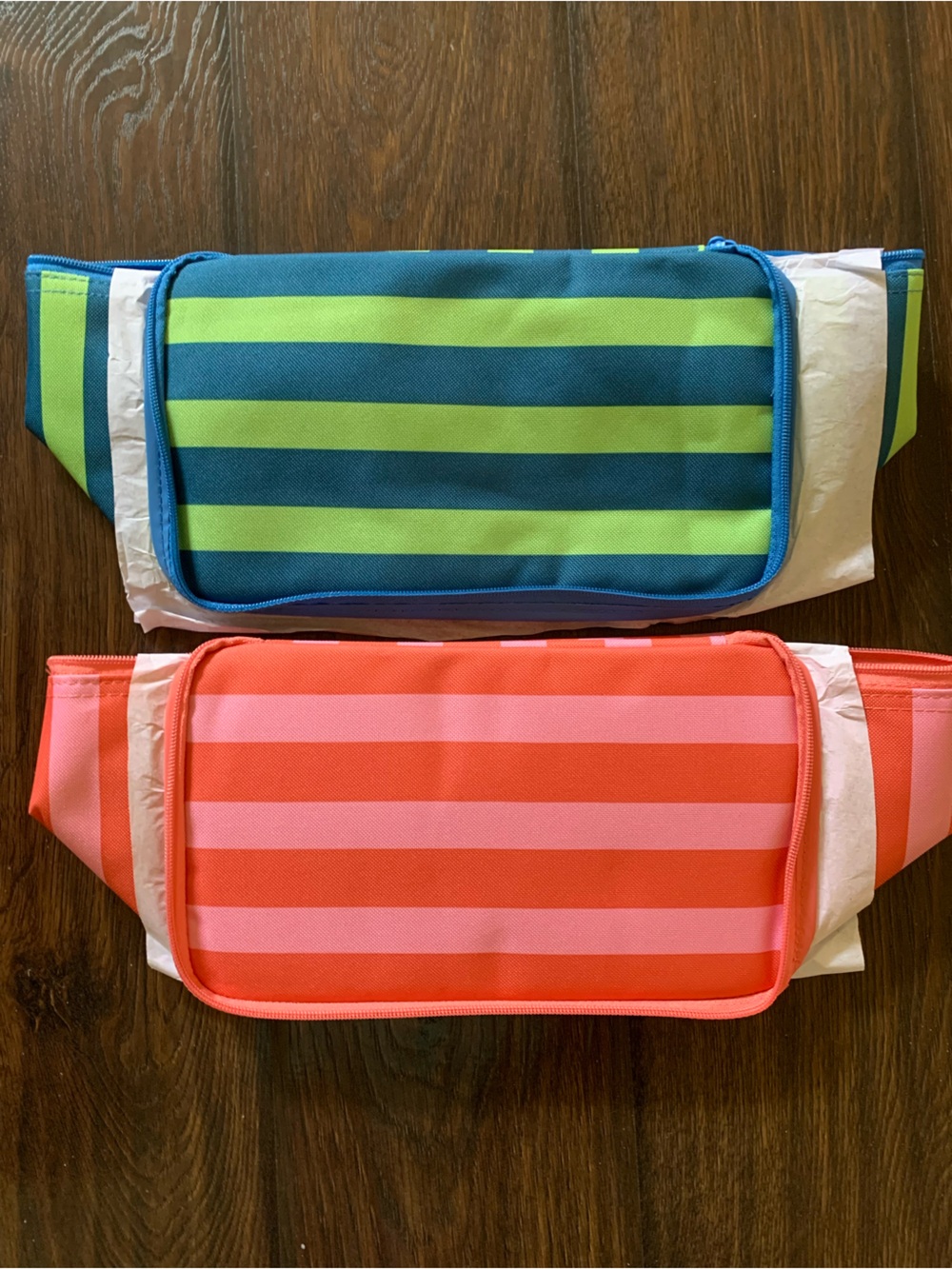 NWT 2x Trader Joe’s Striped Mini Insulated Tote Bags
